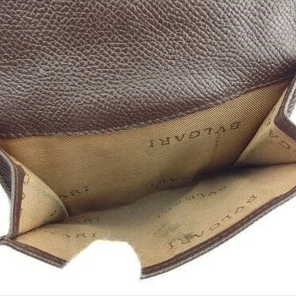 Bvlgari Wallet Purse Folding wallet Brown leather Woman Authentic Used - Picture 7 of 8